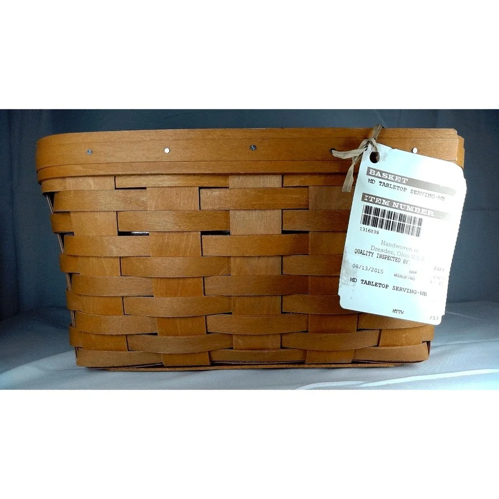 Longaberger Medium Tabletop Serving‎ Basket Maplewood Handwoven 2015 Collectible
